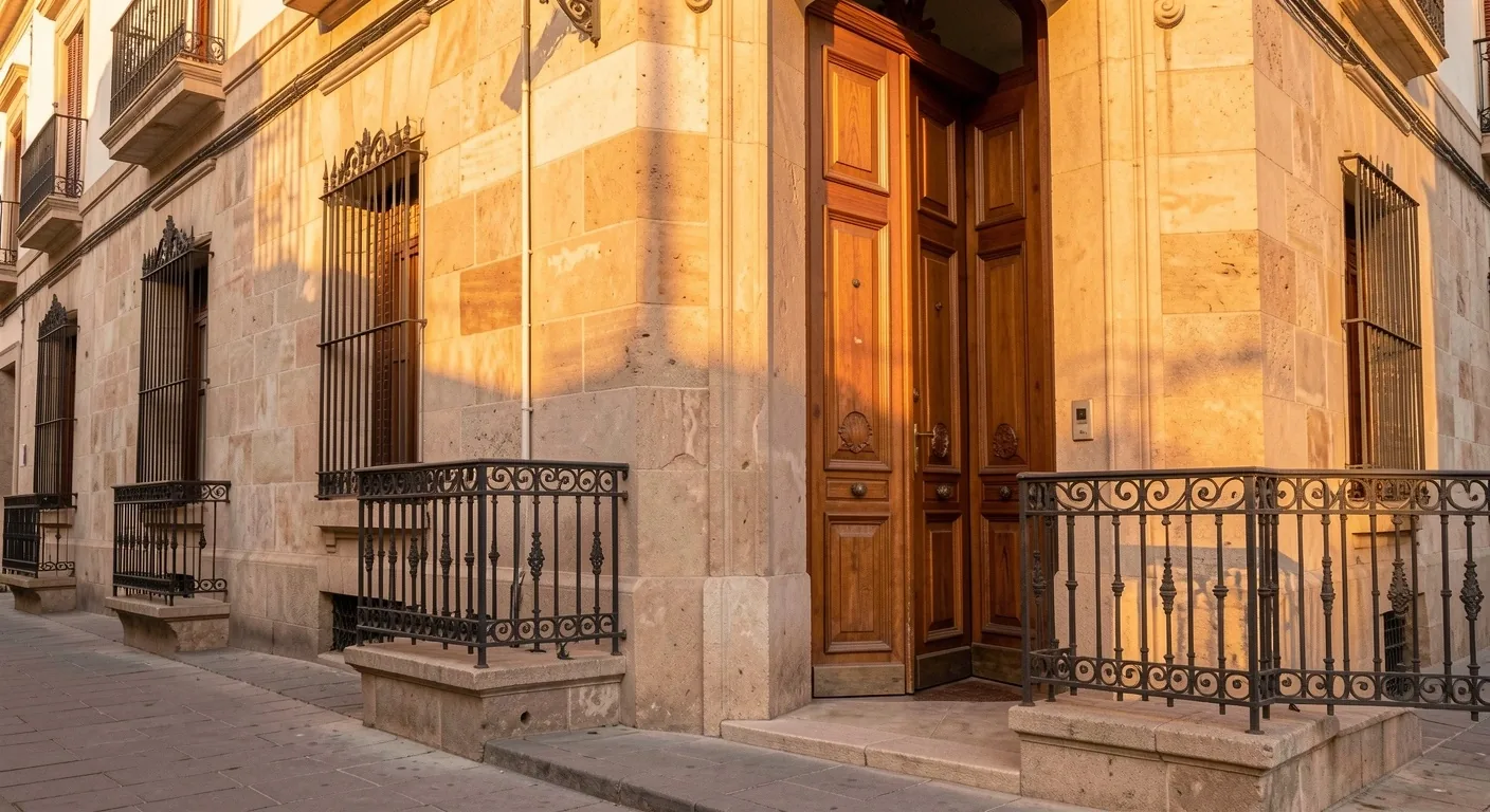 Detalle arquitectónico de un edificio institucional español