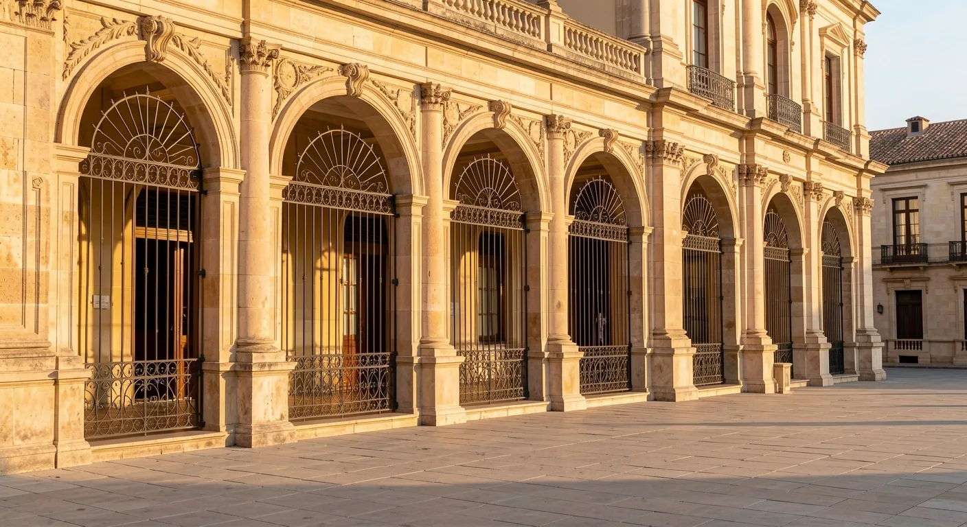 Detalle arquitectónico de edificio público español