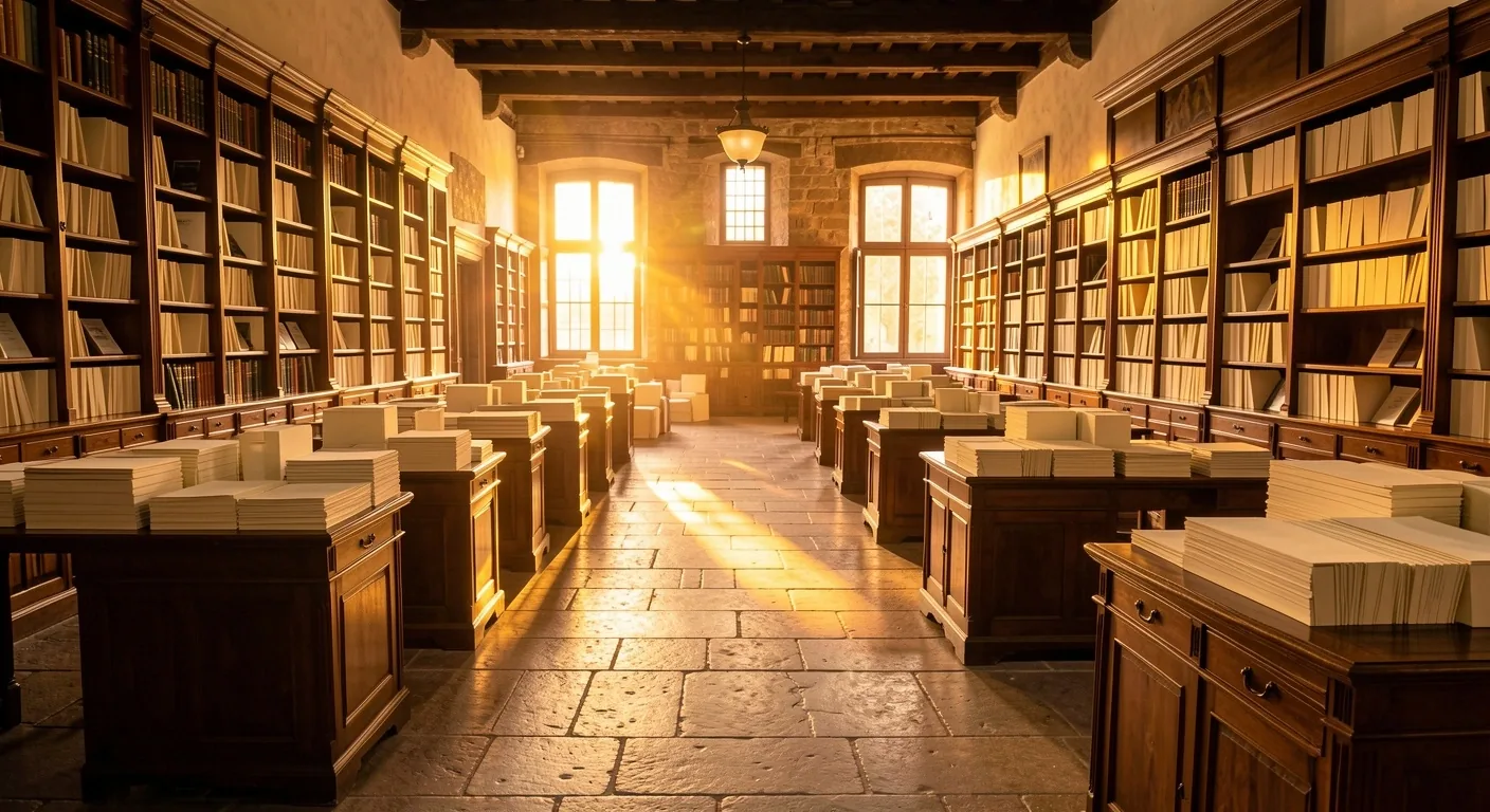 Archivo público español al atardecer